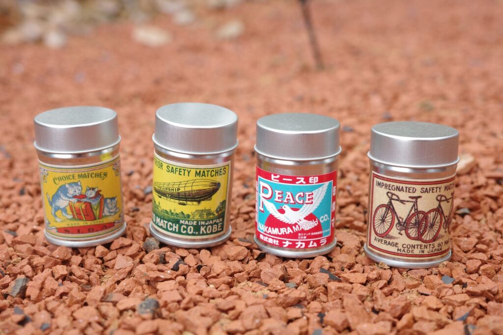 ナカムラマッチ「レトロラベル缶マッチ」