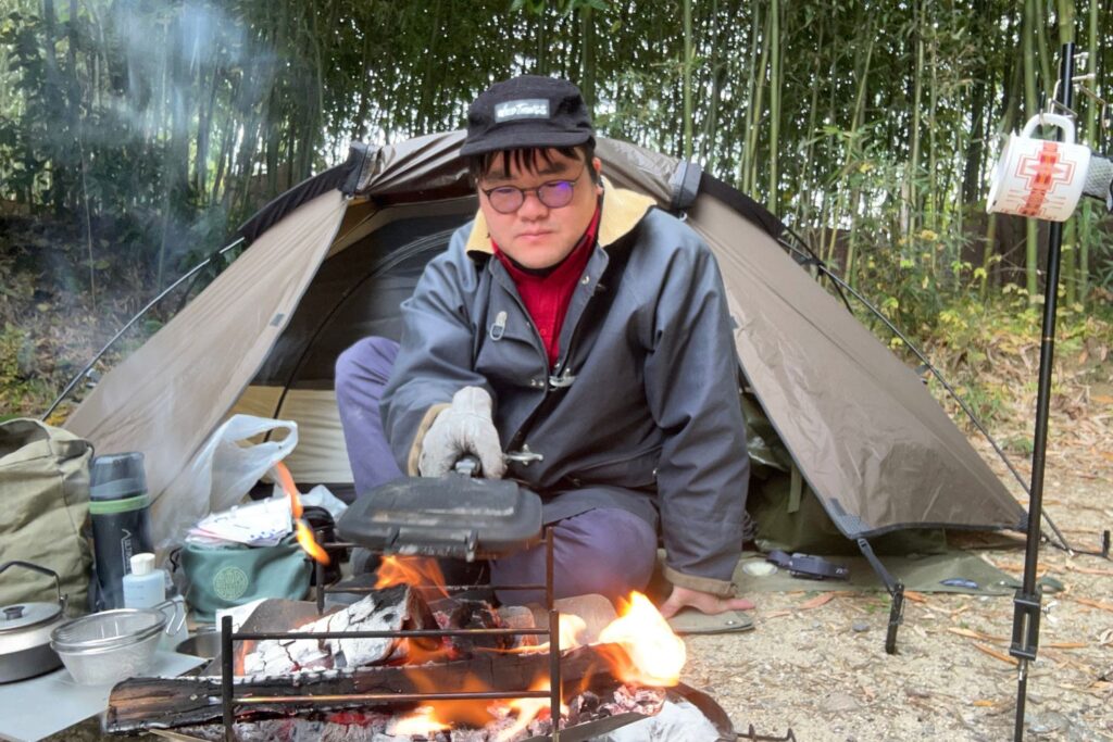 焚き火でコーヒー焙煎を楽しむたなそう
