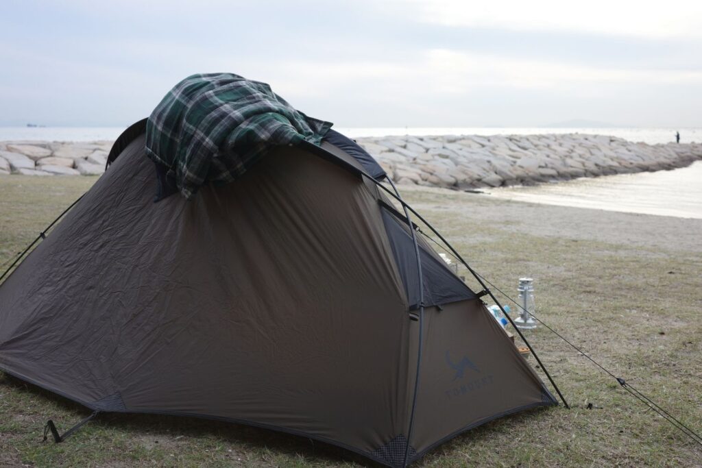 林崎松江海岸でキャンプ
