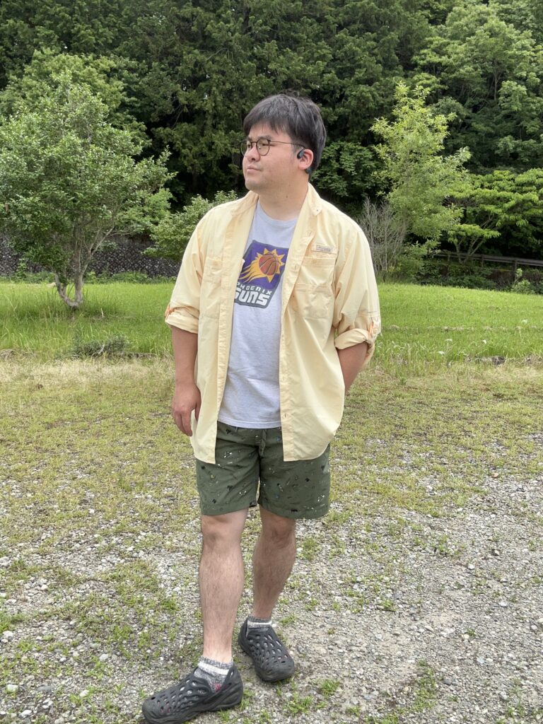 コロンビアPFG「バハマシャツ」イエローを着るたなそう